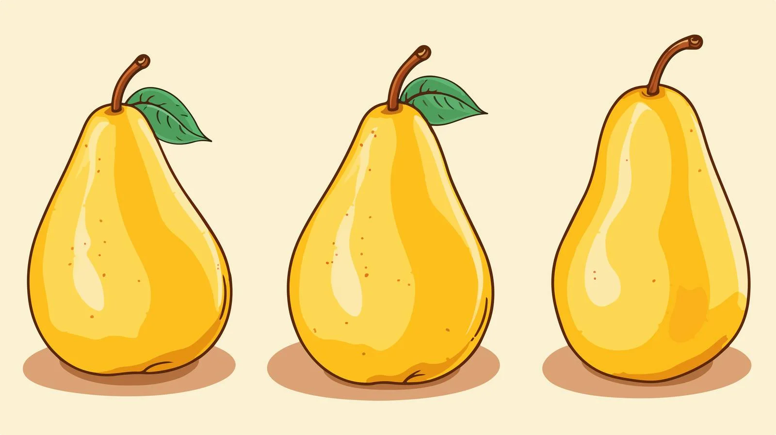 Freehand Cartoon Pears Illustration — free download from Dotvec