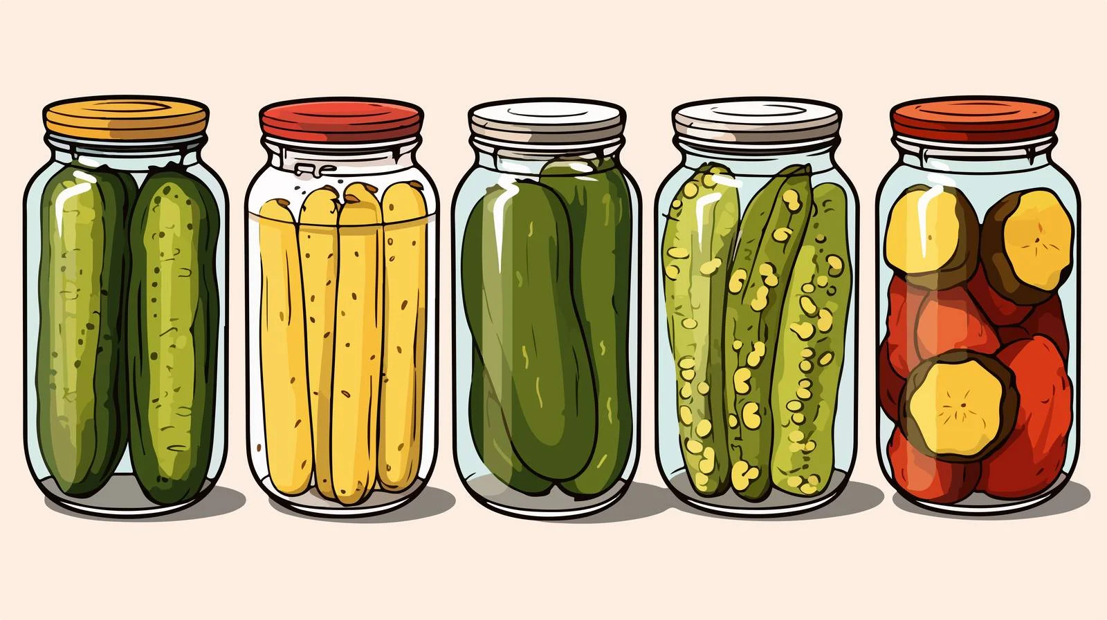 Cartoon Pickle Jar Sketch — free download from Dotvec