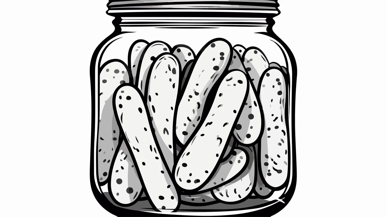 Whimsical Cartoon Pickle Jar Drawing — free download from Dotvec