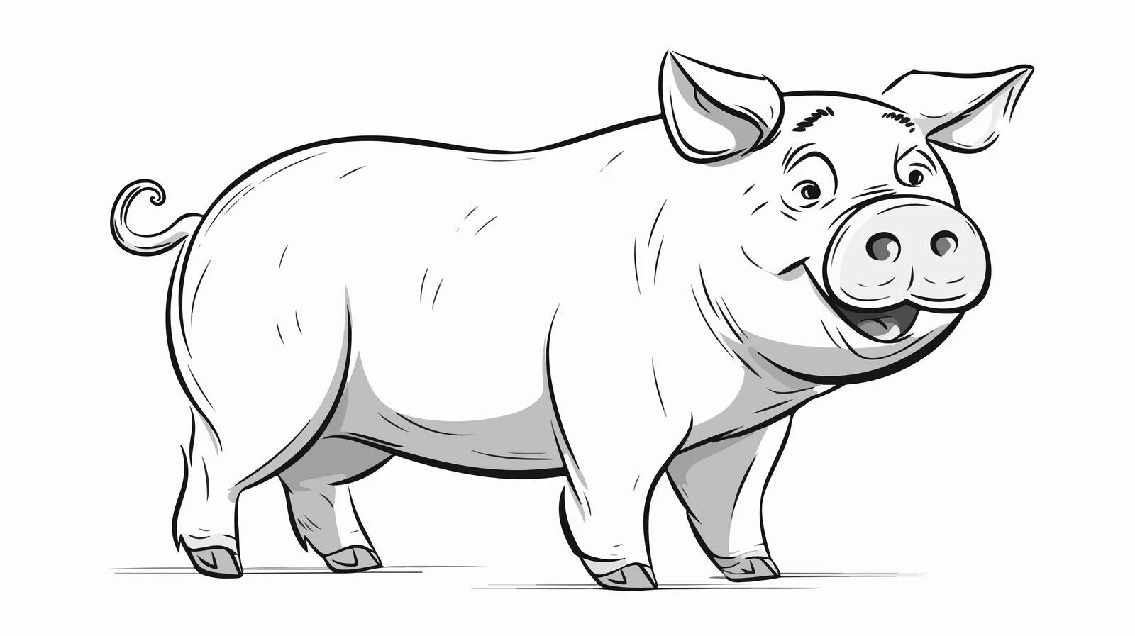Cartoon Pig Vector Illustration — free download from Dotvec