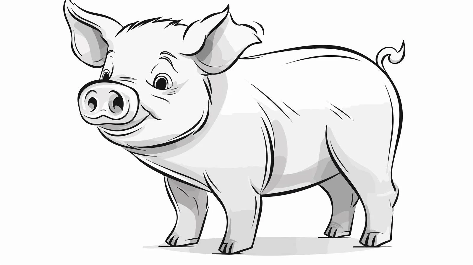 Hand-drawn Cartoon Pig Illustration — free download from Dotvec