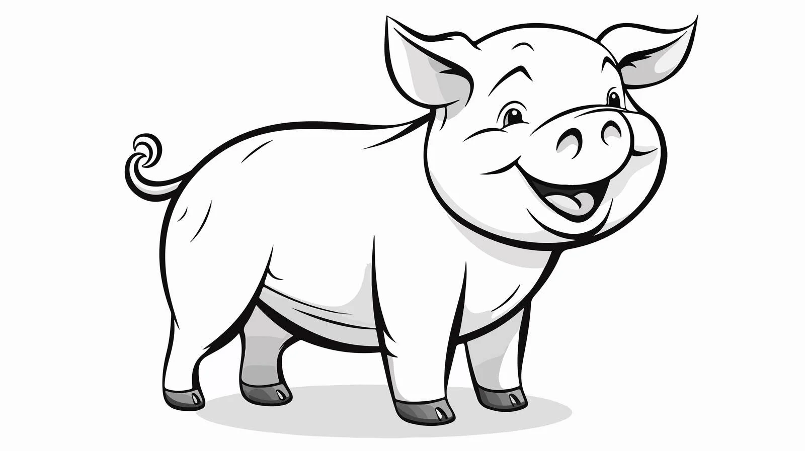 Whimsical Cartoon Pig Illustration — free download from Dotvec