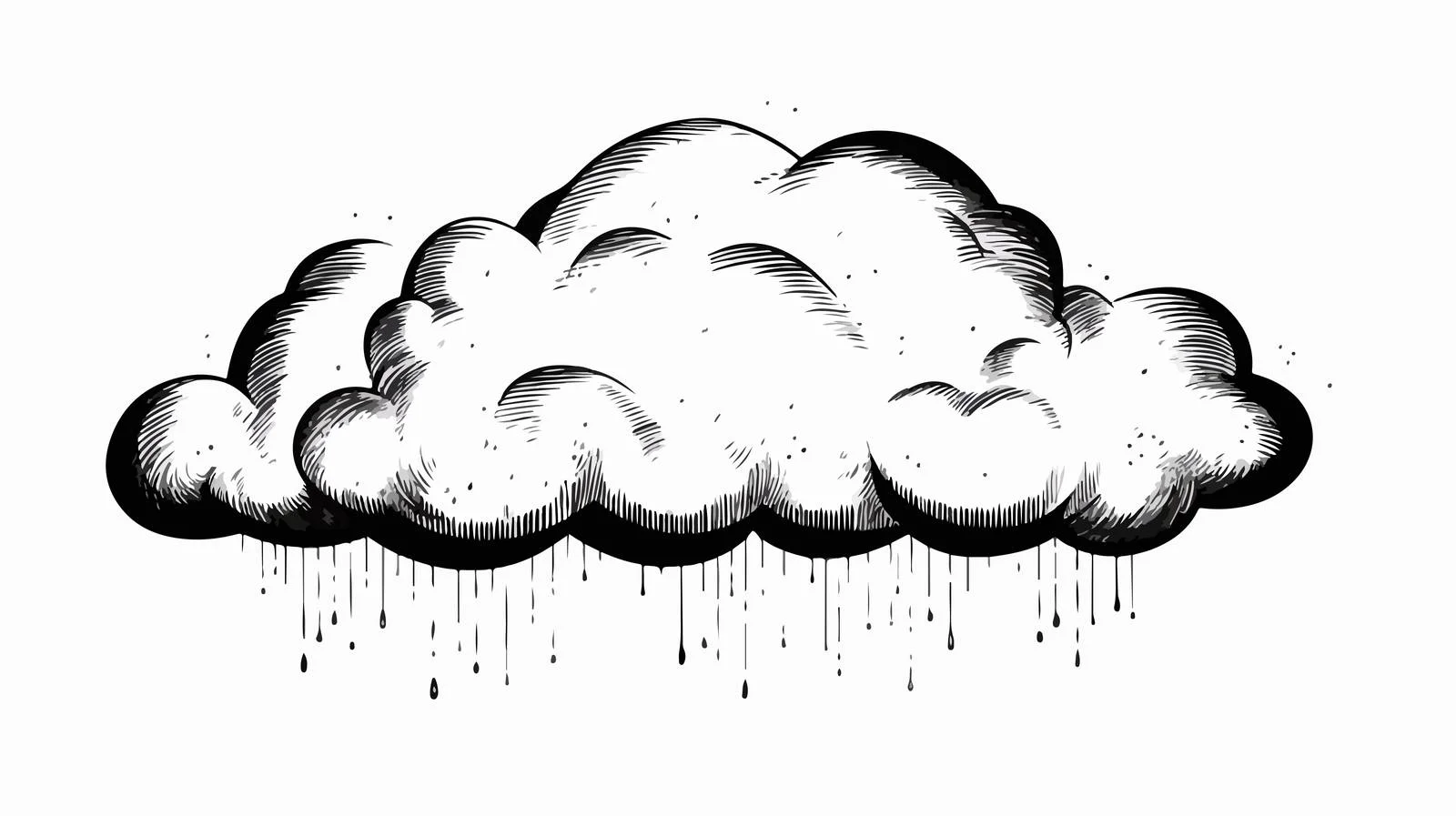 Cartoon Rain Cloud Drawing — free download from Dotvec