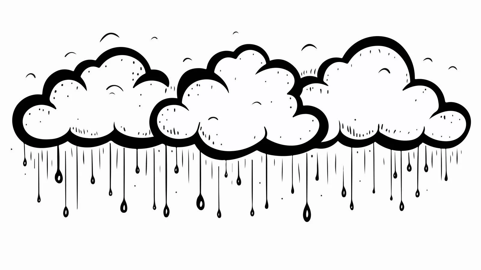 Weather Doodle - Rain Cloud Drawing — free download from Dotvec