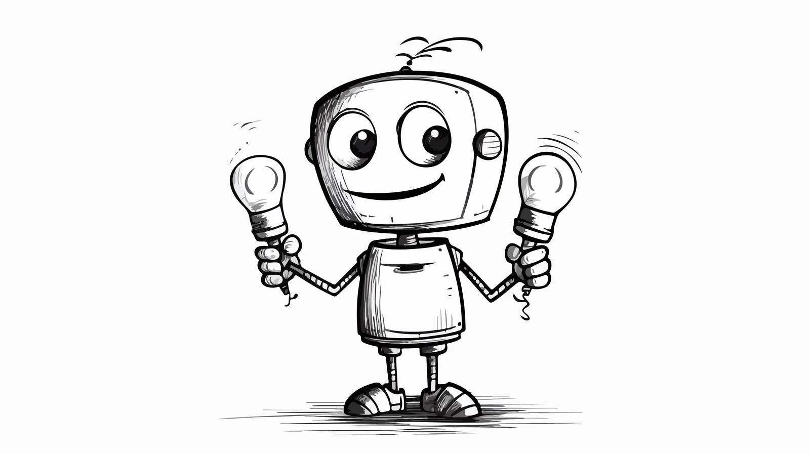 Cartoon Robot Illustration — free download from Dotvec