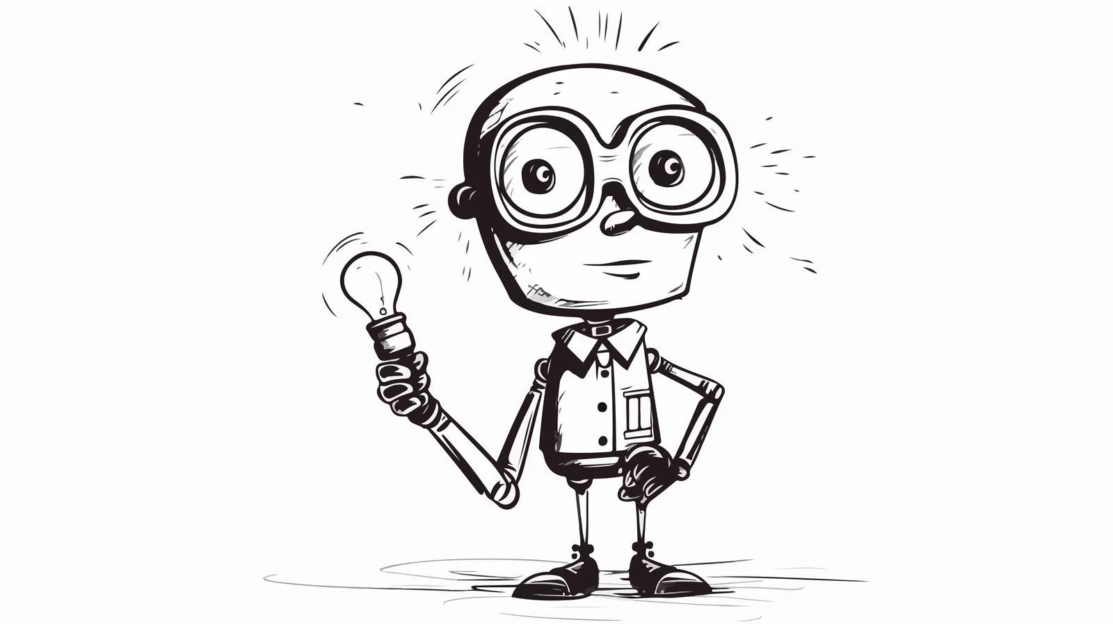 Quirky Cartoon Robot Sketch — free download from Dotvec