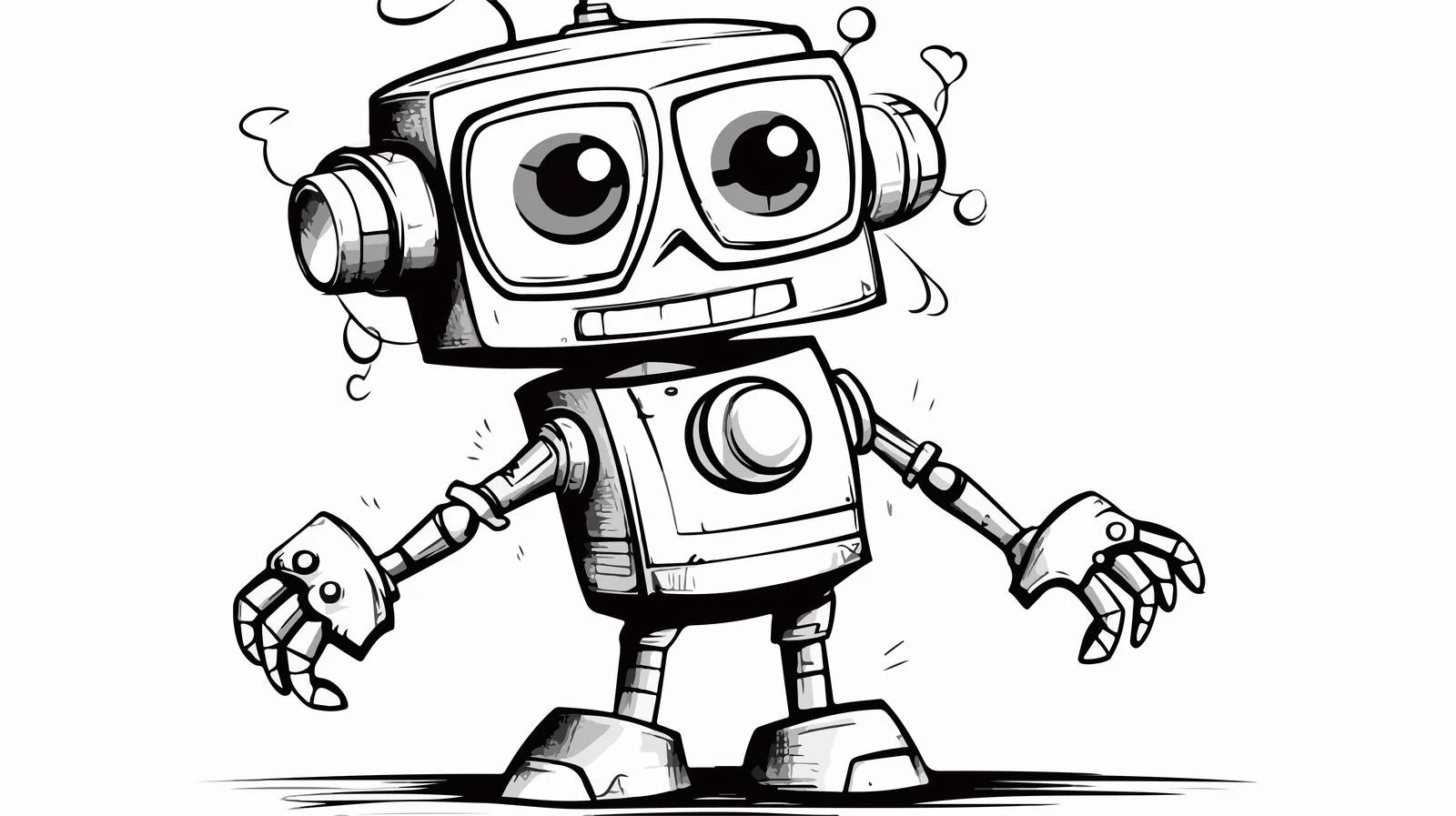 Whimsical Robot Illustration — free download from Dotvec