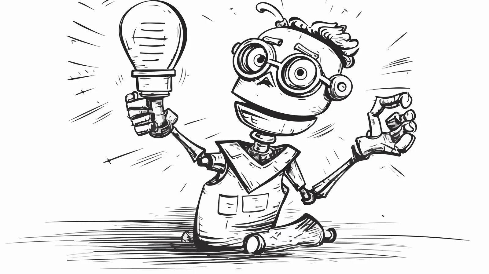 Abstract Cartoon Robot Illustration — free download from Dotvec