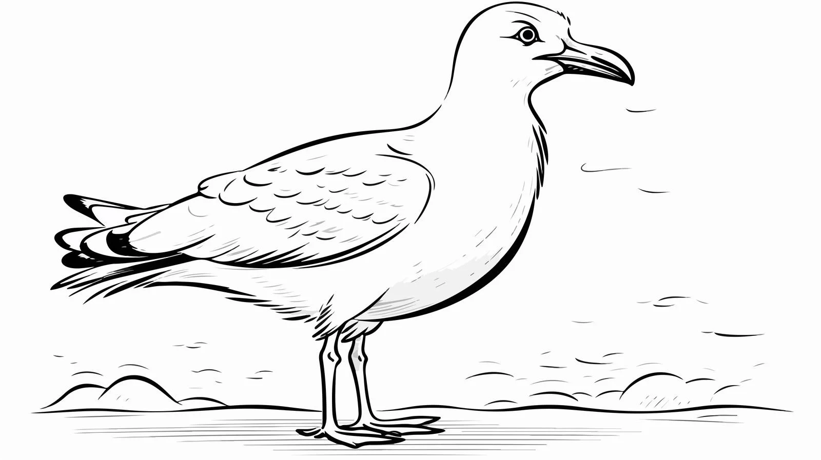 Cartoon Seagull Drawing — free download from Dotvec