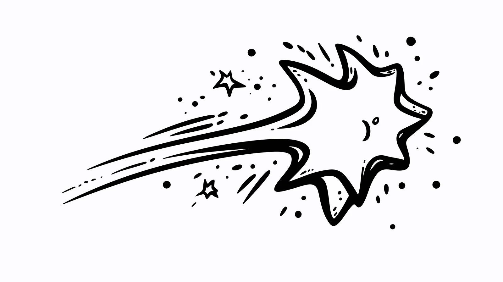 Whimsical Shooting Star Sketch — free download from Dotvec