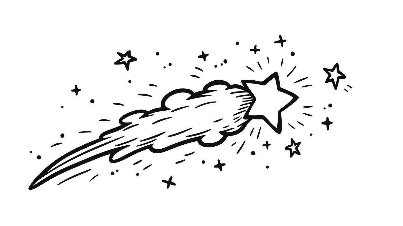 Cartoon Shooting Star Illustration — free download from Dotvec
