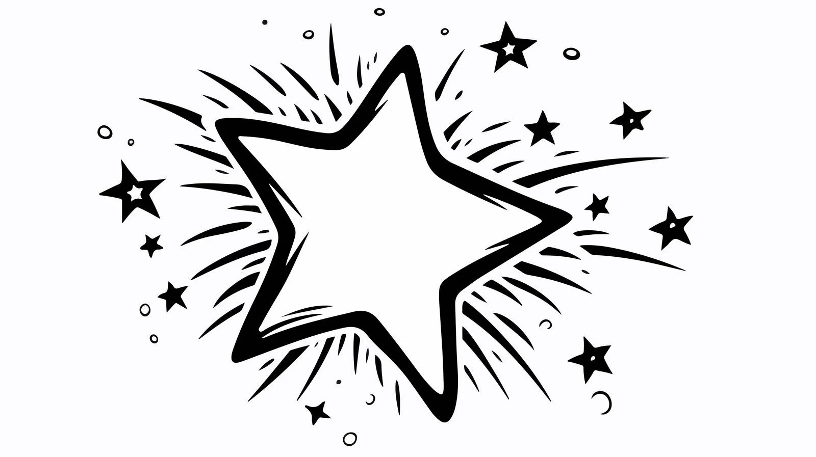 Cartoon Shooting Star Sketch — free download from Dotvec