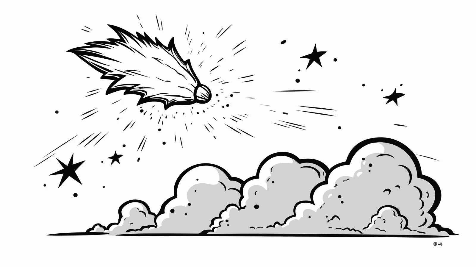 Cartoon Shooting Star Sketch — free download from Dotvec