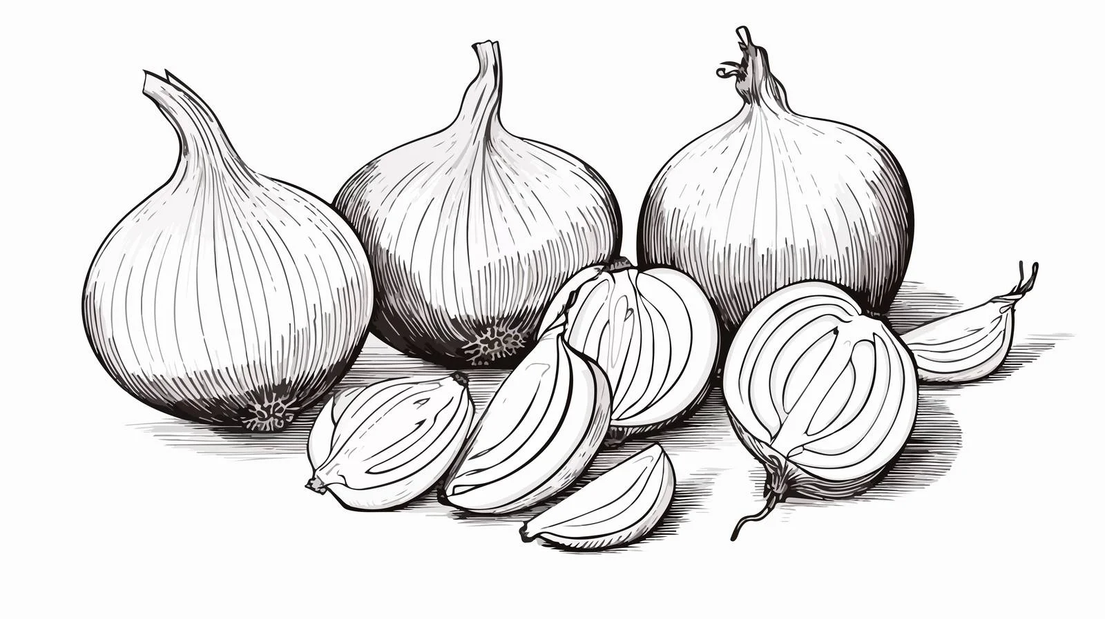 Hand-Drawn Onion Illustration — free download from Dotvec