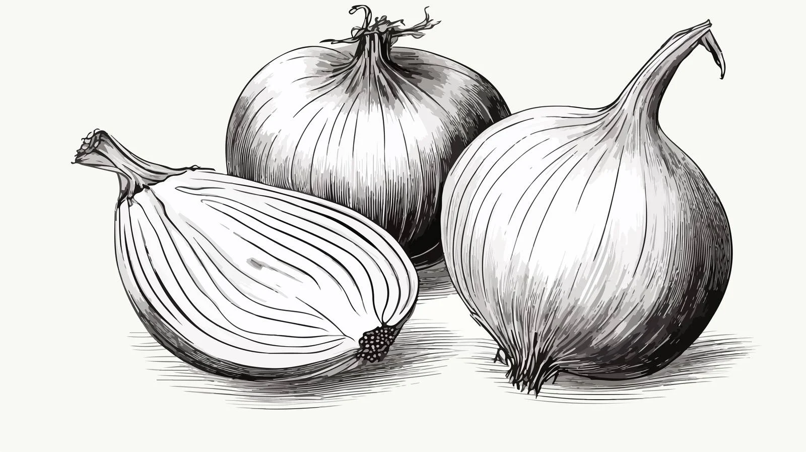 Hand-drawn Cartoon Sliced Onion Illustration — free download from Dotvec