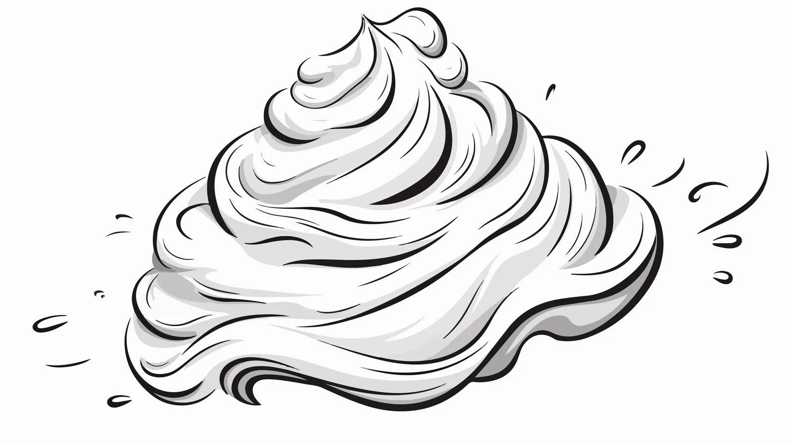 Cartoon Whipped Cream Spray Drawing — free download from Dotvec