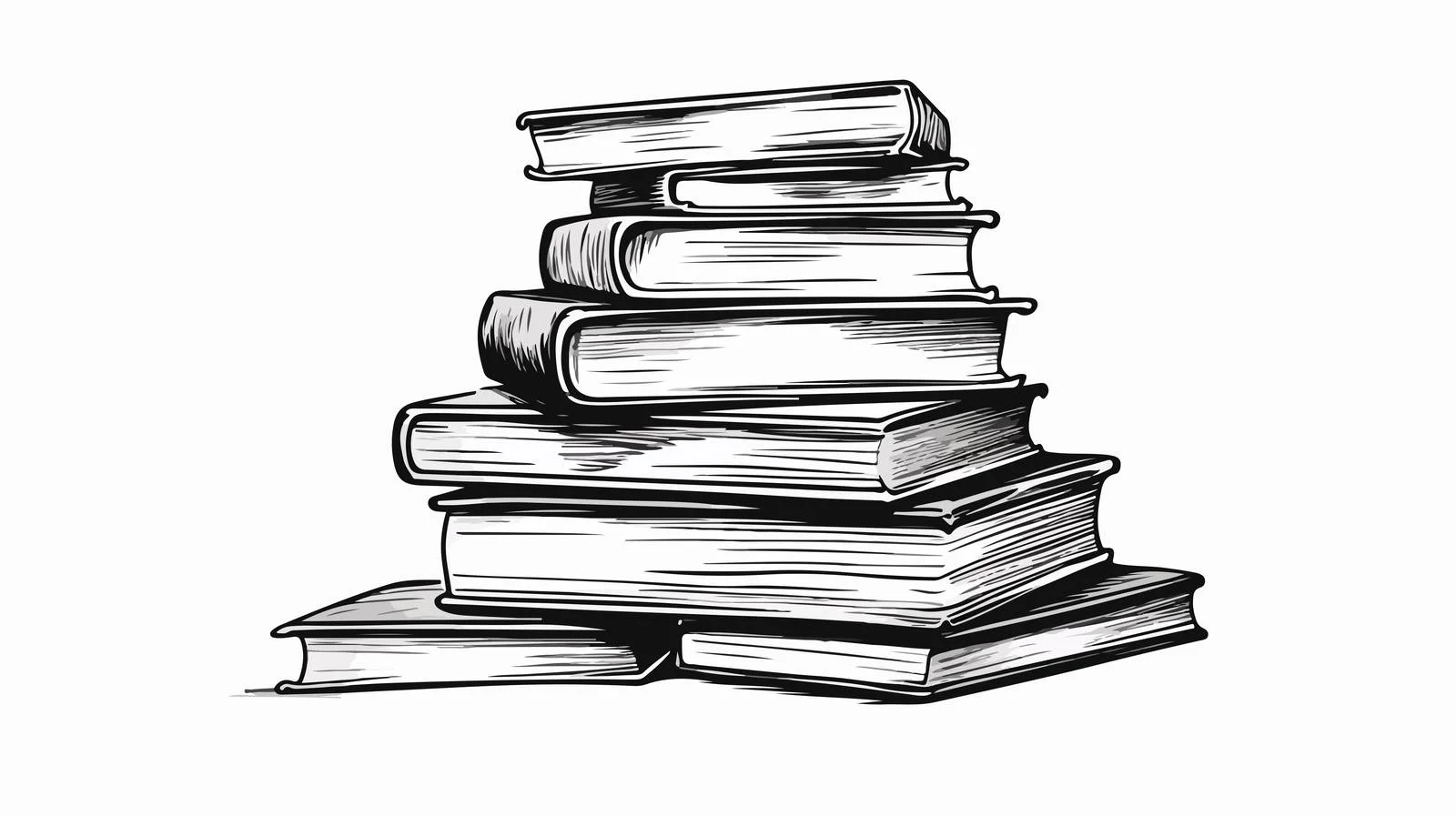 Cartoon Stack of Books Illustration — free download from Dotvec