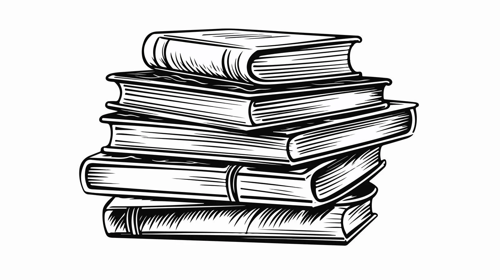 Cartoon Stack of Books Drawing — free download from Dotvec