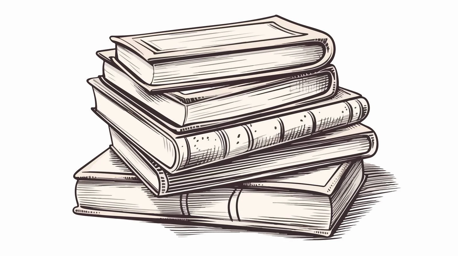 Hand-drawn Cartoon Book Stack — free download from Dotvec