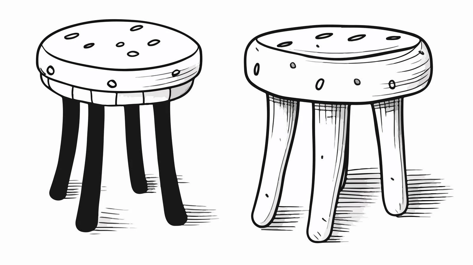 Cartoon Stool Sketch — free download from Dotvec