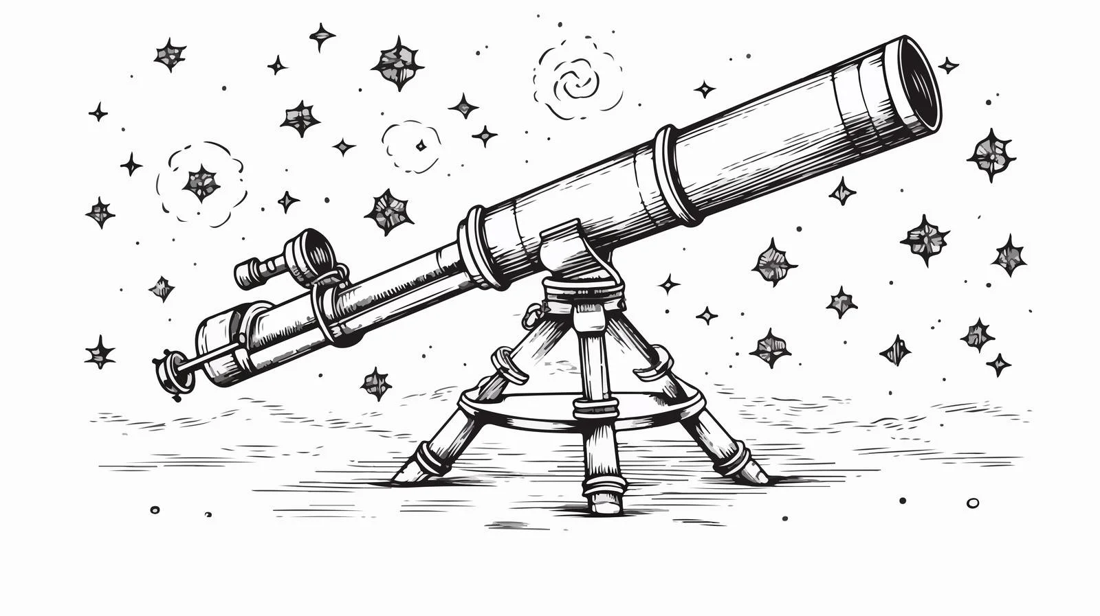 Cartoon Telescope Illustration — free download from Dotvec