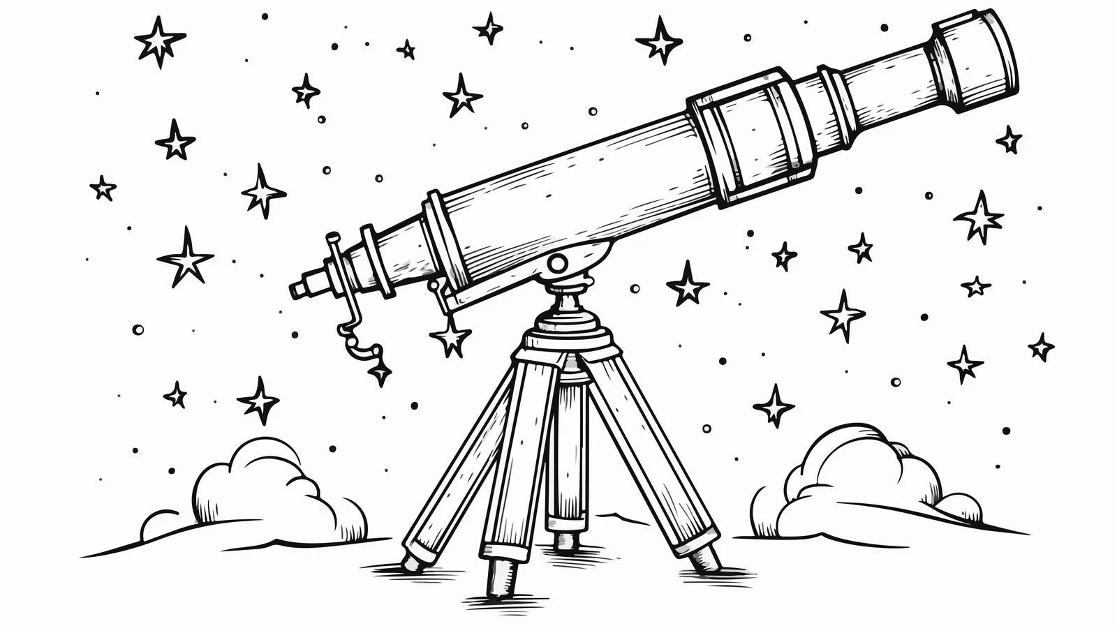 Cartoon Telescope Sketch — free download from Dotvec