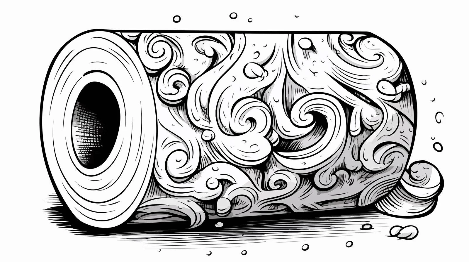 Cartoon Toilet Paper Sketch — free download from Dotvec