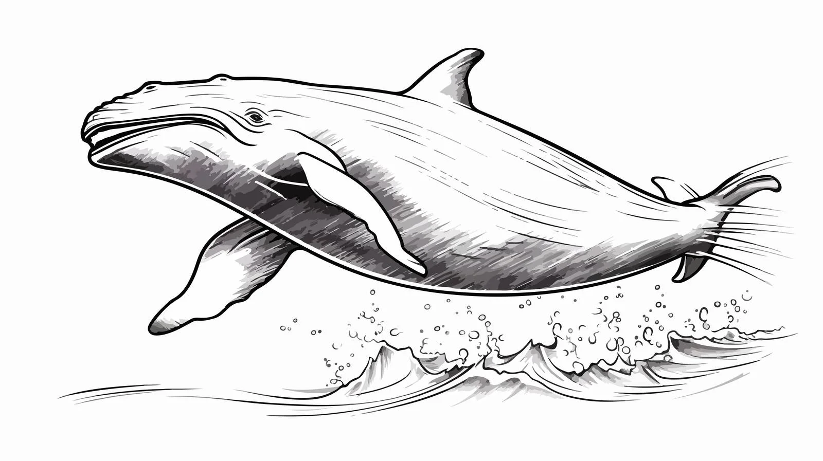 Whimsical Whale Cartoon Illustration — free download from Dotvec