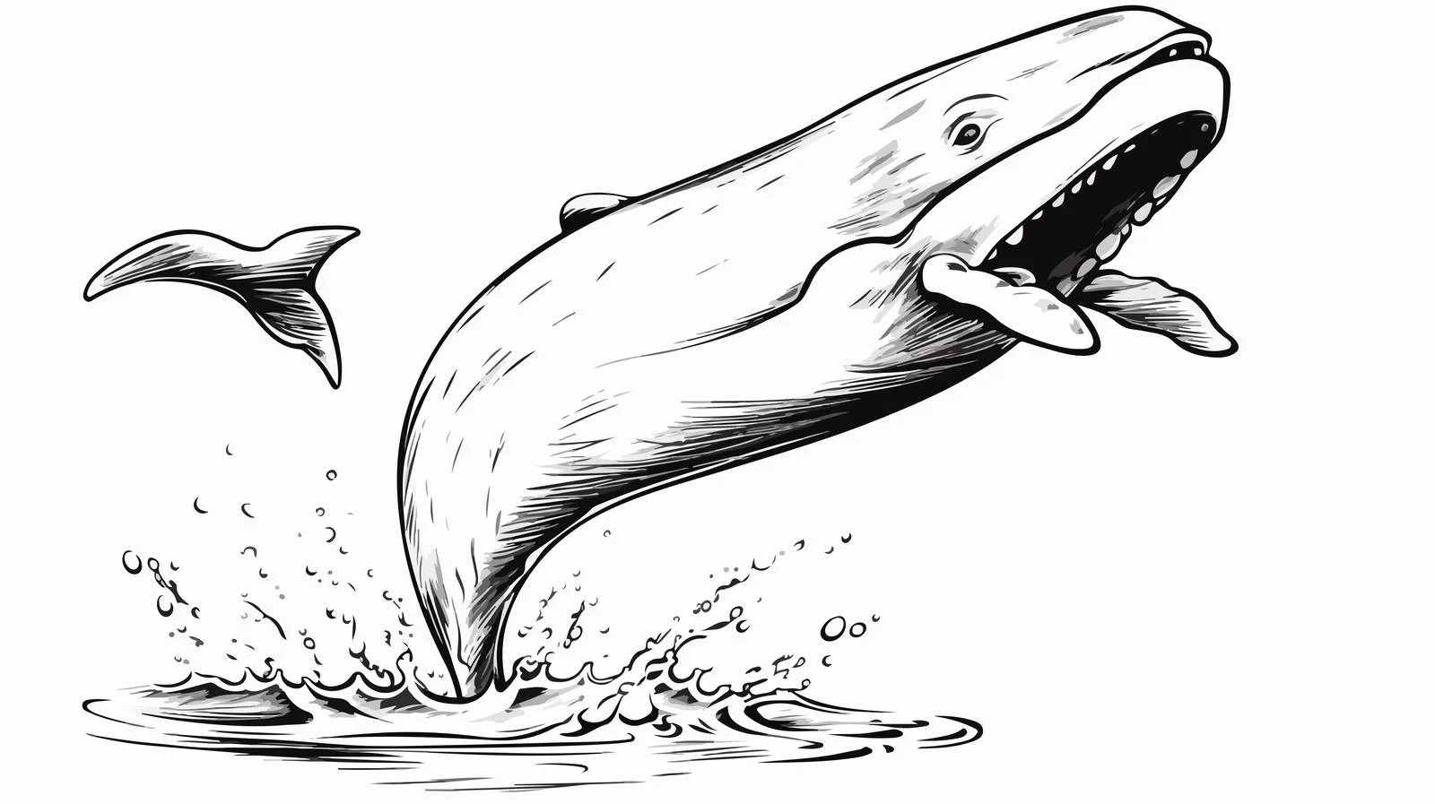 Whale Cartoon Spouting Drawing — free download from Dotvec