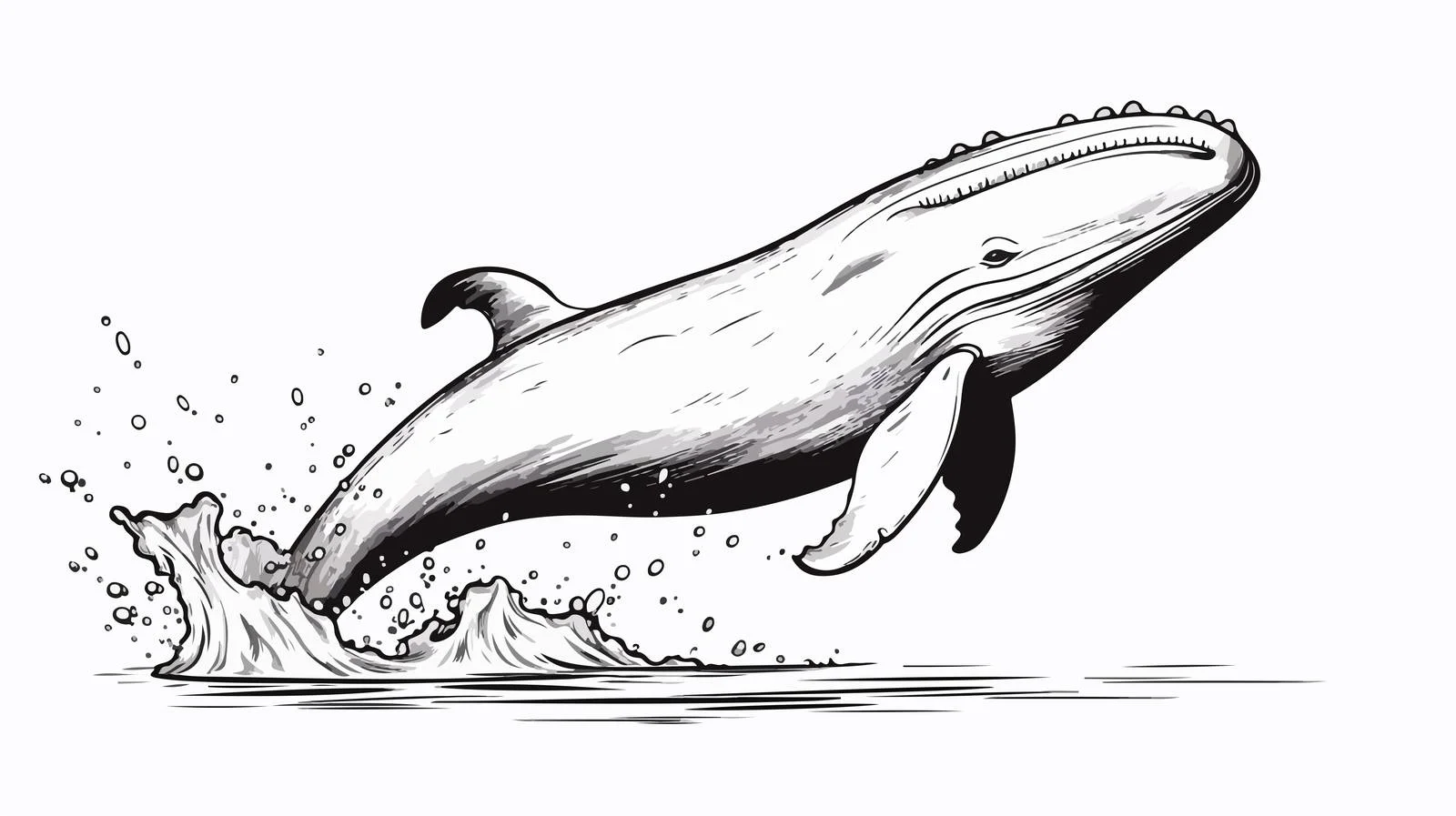 Whimsical Cartoon Whale Illustration — free download from Dotvec