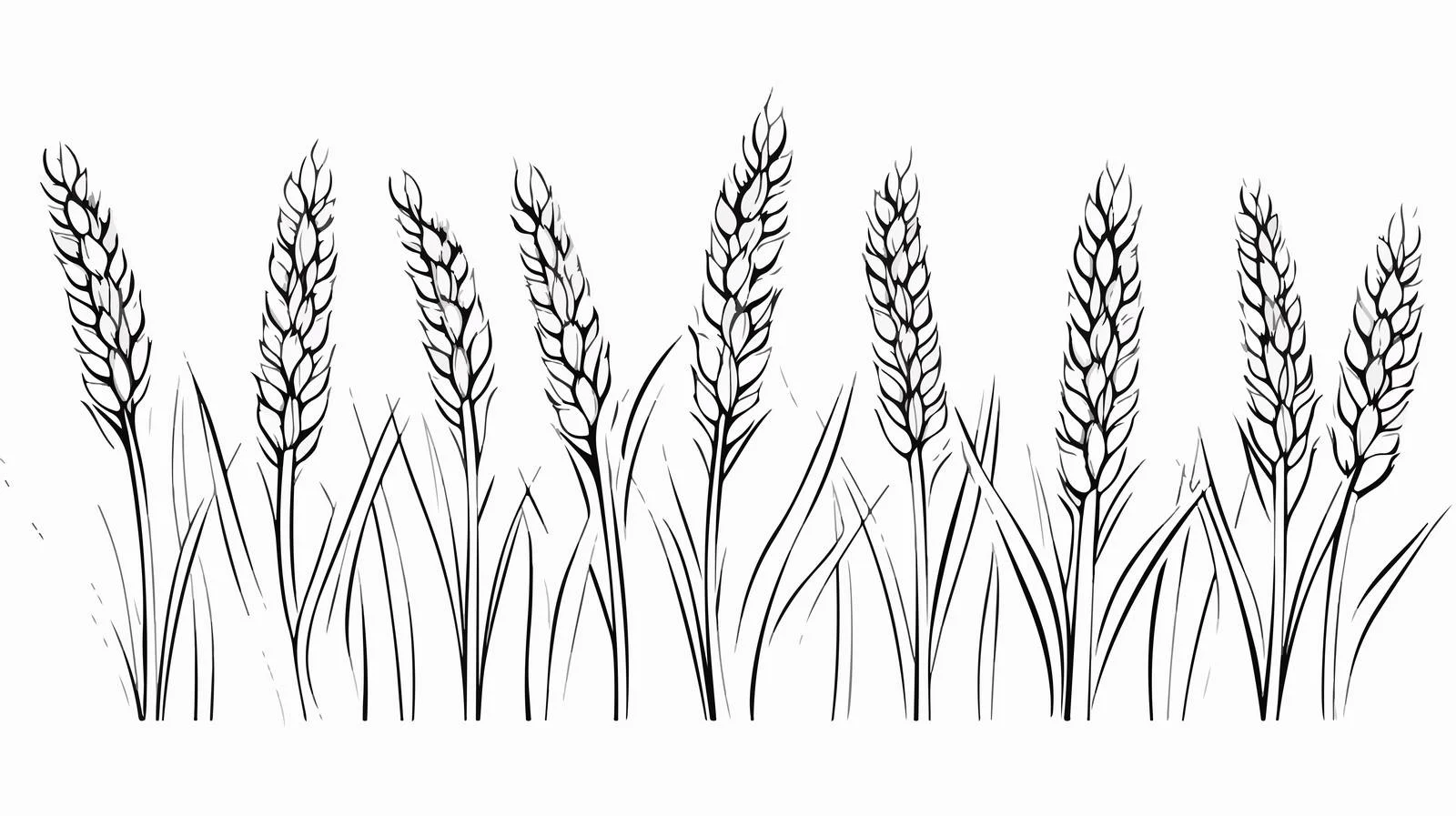 Whimsical Wheat Cartoon Drawing — free download from Dotvec