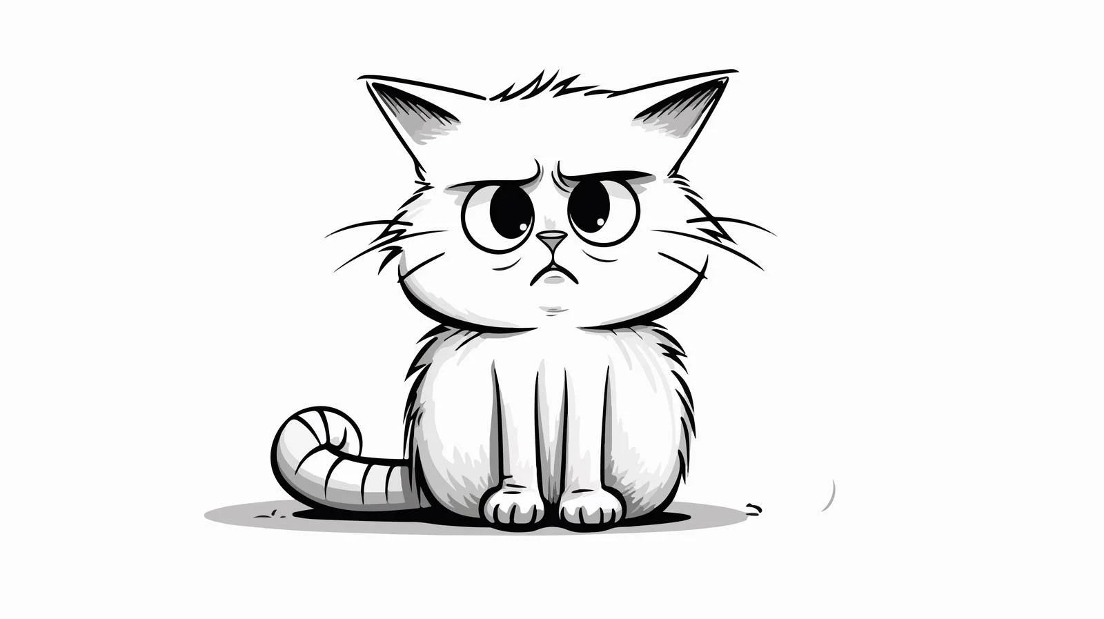 Bored Cartoon Cat Illustration — free download from Dotvec