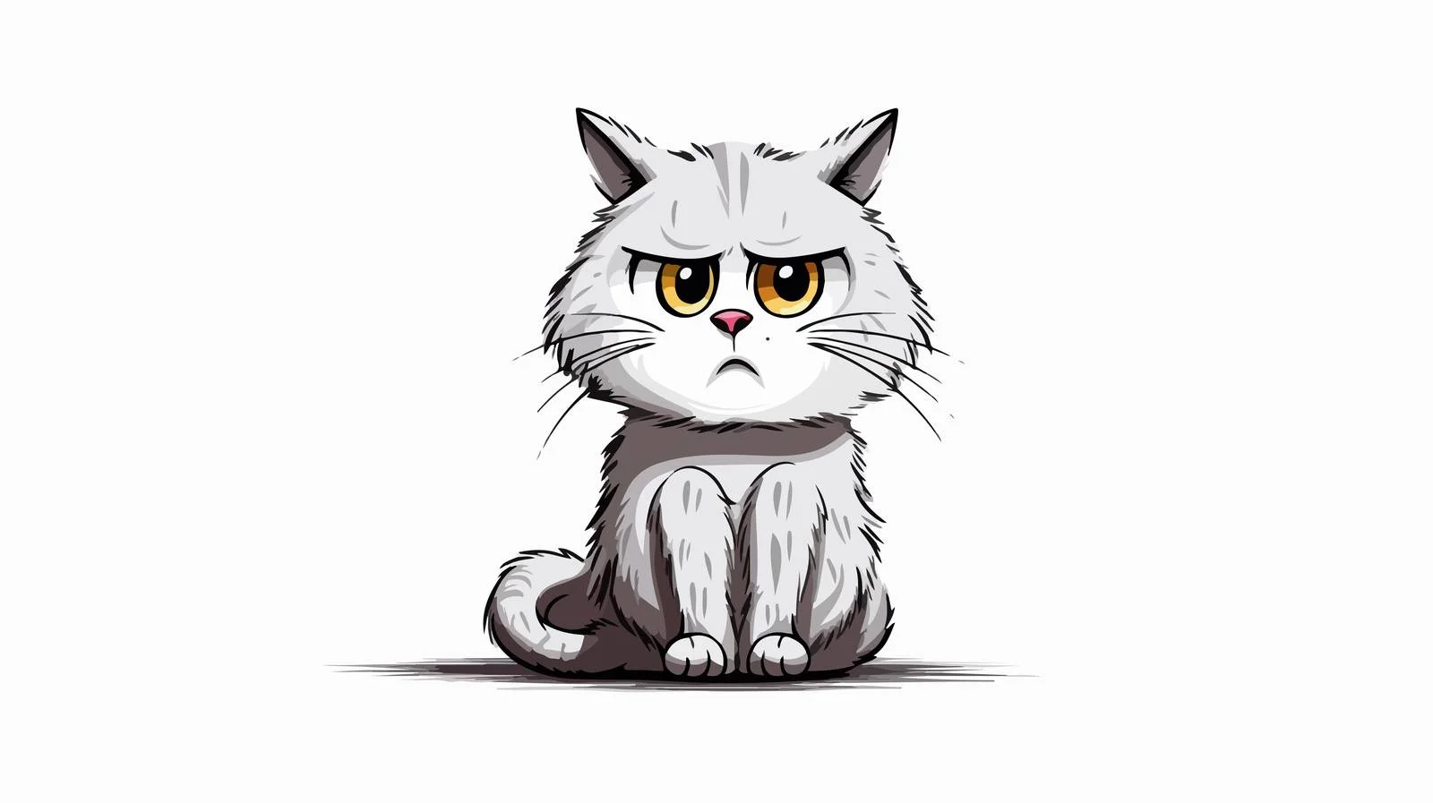 Bored Cartoon Cat Vector Illustration — free download from Dotvec
