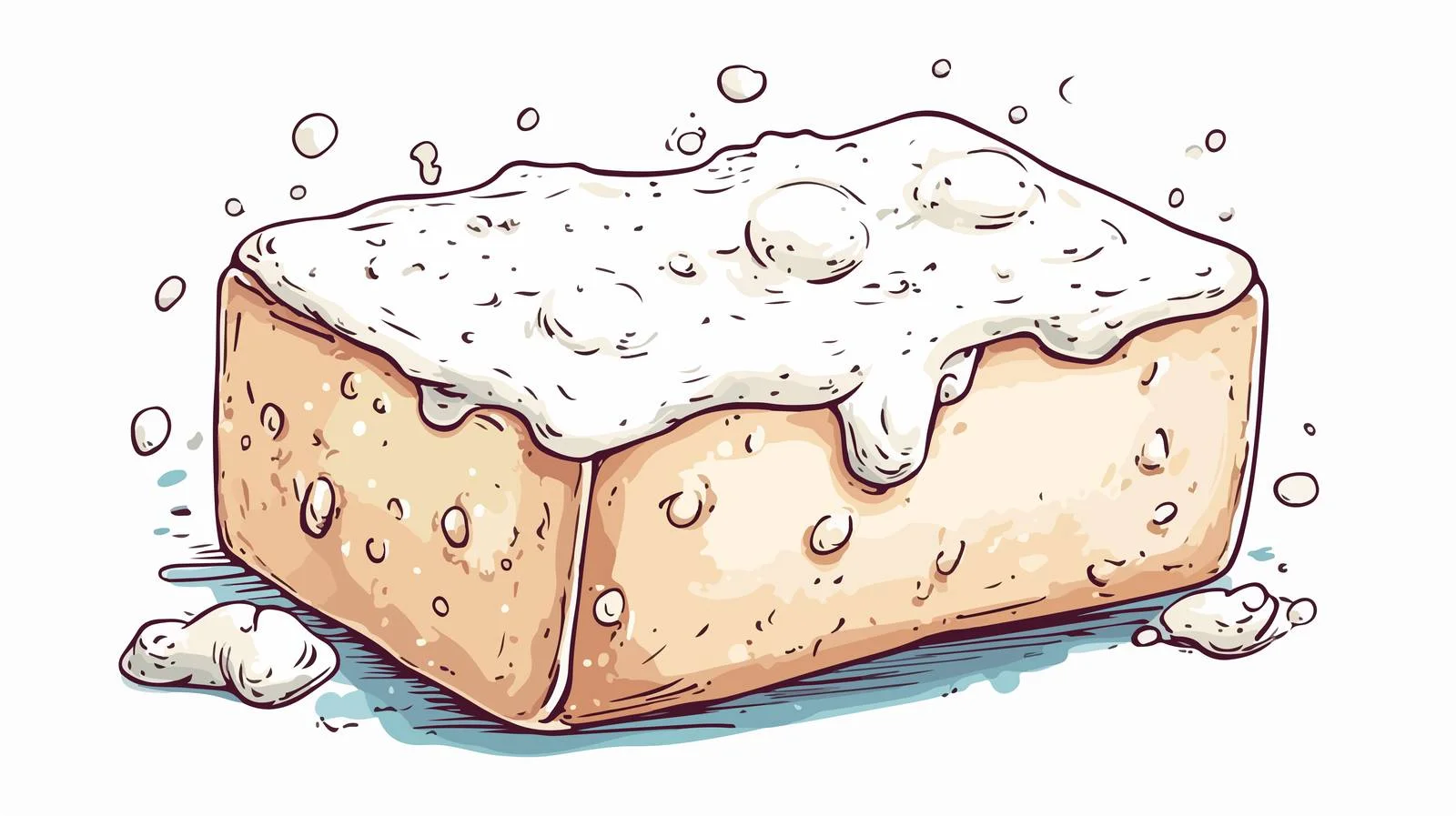 Hand-drawn Cartoon Bar of Soap — free download from Dotvec