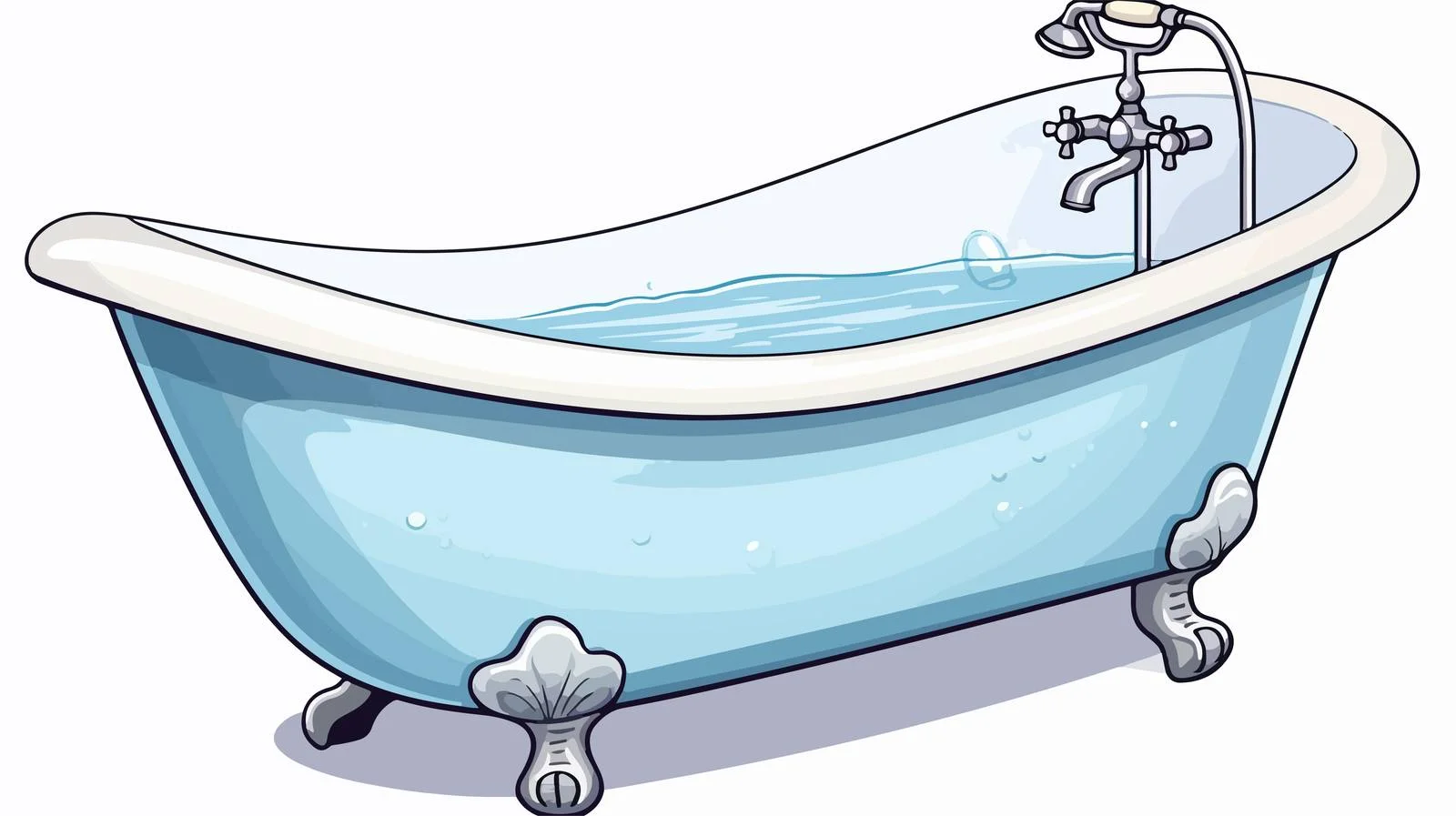 Quaint Bathtub Cartoon Illustration — free download from Dotvec