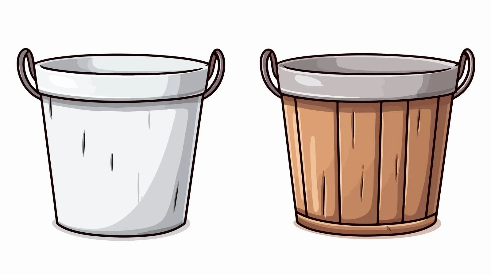 Cartoon Bucket Stock Vector Illustration — free download from Dotvec