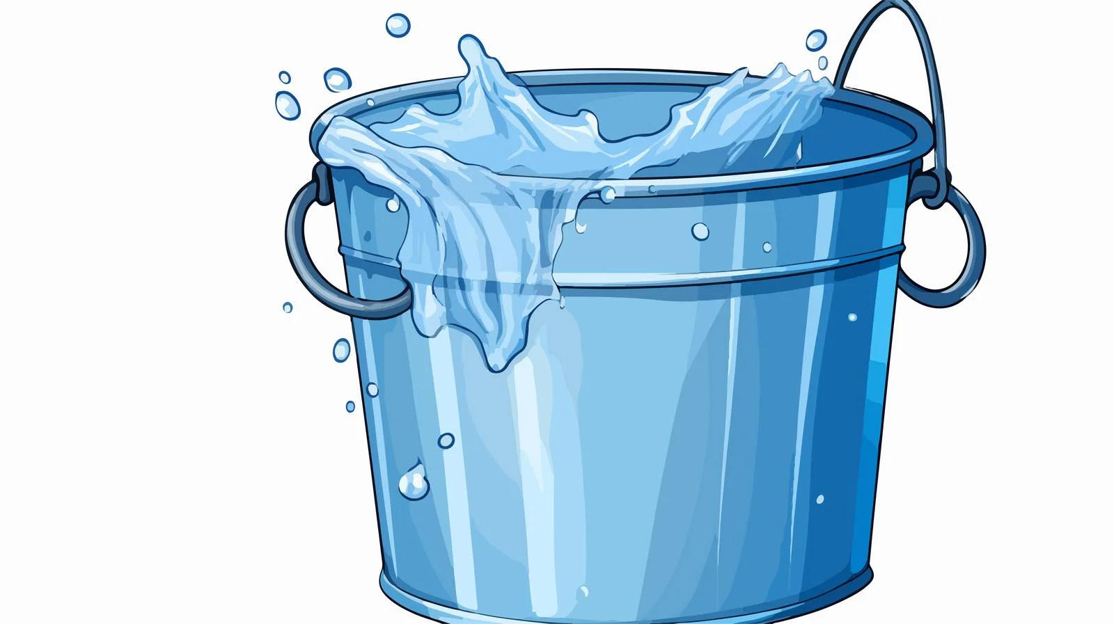 Quirky Water Bucket Cartoon Illustration — free download from Dotvec