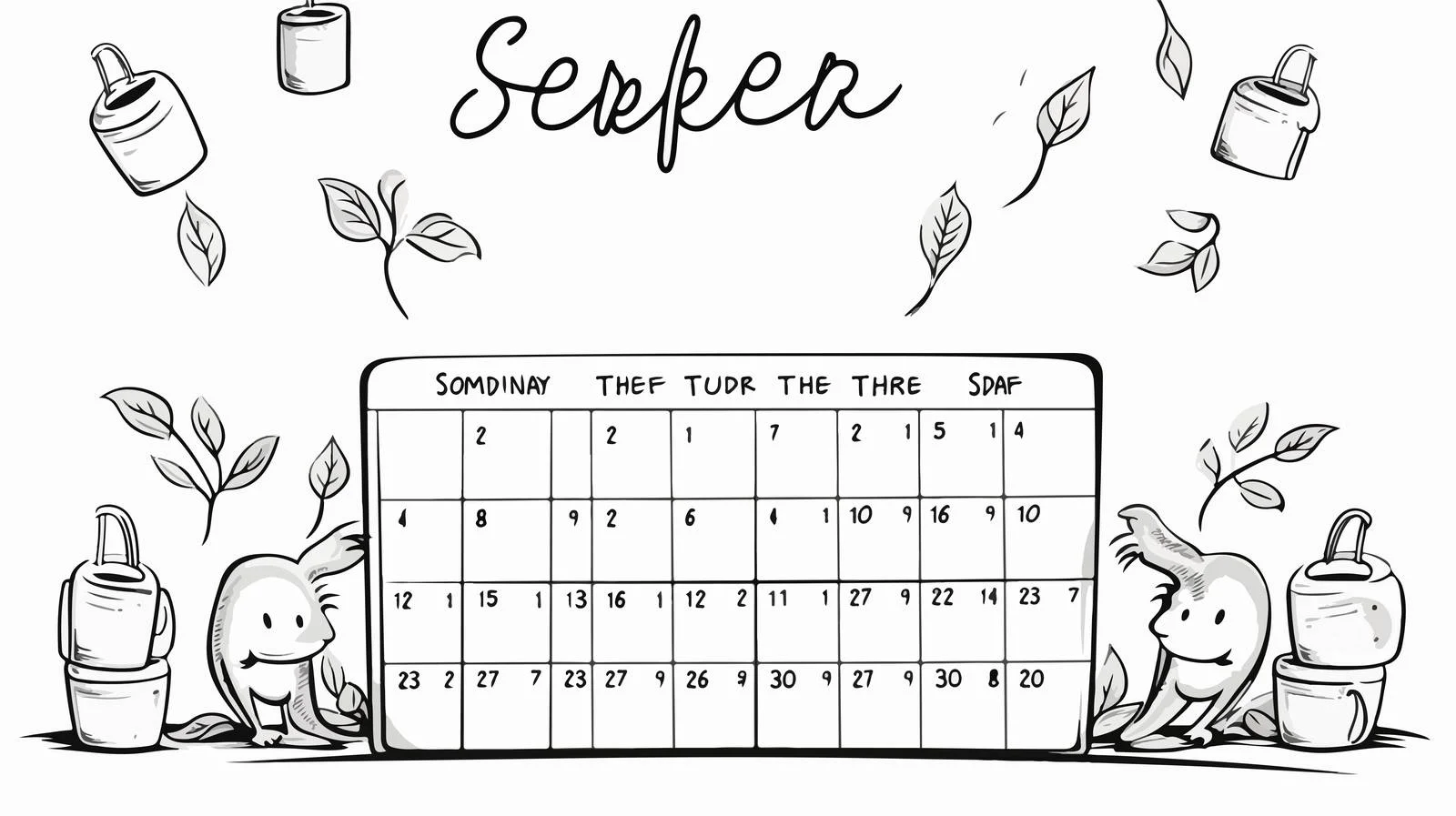 Charming September Calendar Illustration — free download from Dotvec