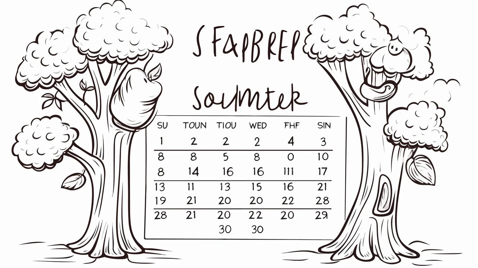 Cartoon September Calendar Illustration — free download from Dotvec