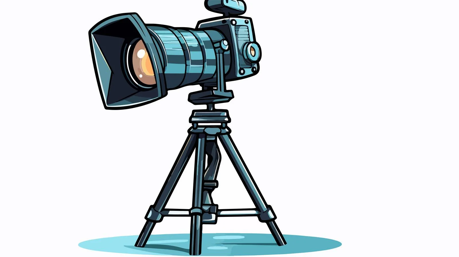 Cartoon Camera on Tripod with Flash — free download from Dotvec