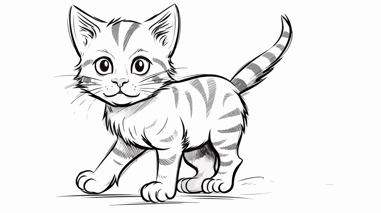 Whimsical Cartoon Cat Illustration — free download from Dotvec