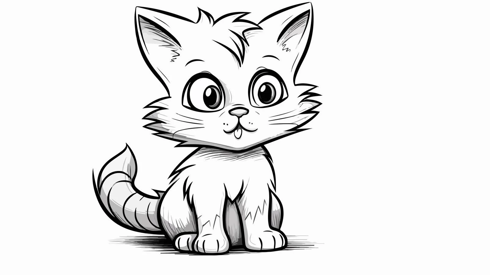 Quirky Cartoon Cat Illustration — free download from Dotvec