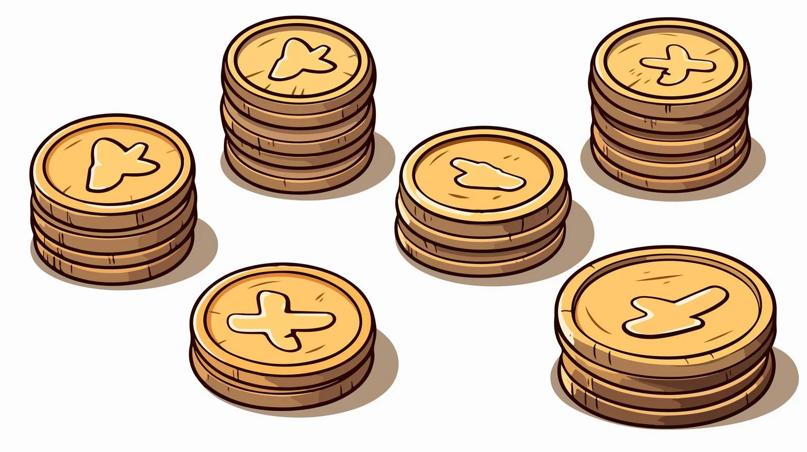 Whimsical Cartoon Coins Vector Illustration — free download from Dotvec