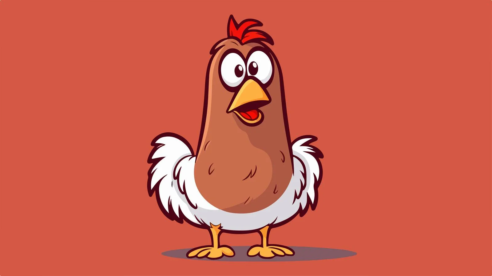 Confused Chicken Cartoon Vector Illustration — free download from Dotvec