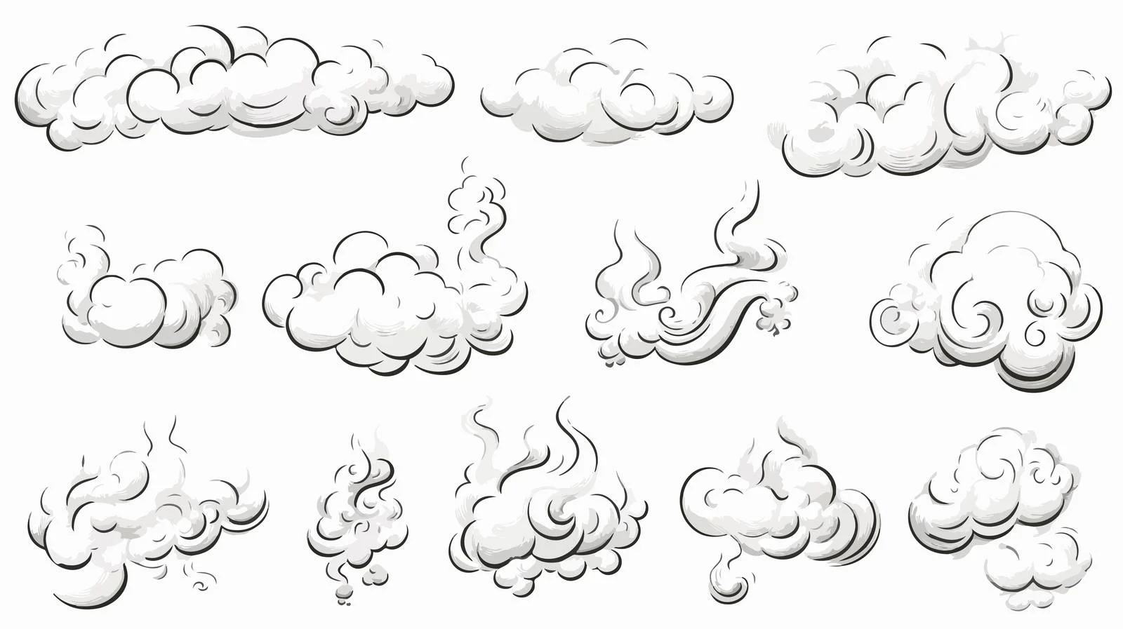 Cartoon Decorative Smoke Puff Element — free download from Dotvec