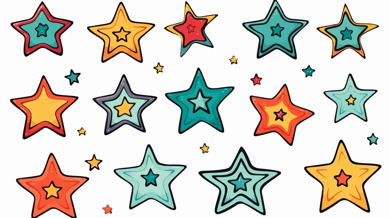 Cartoon Decorative Stars Doodle — free download from Dotvec
