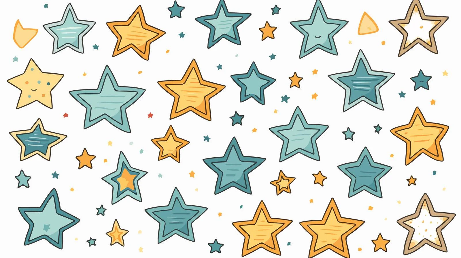 Decorative Cartoon Stars Doodle Sketch — free download from Dotvec
