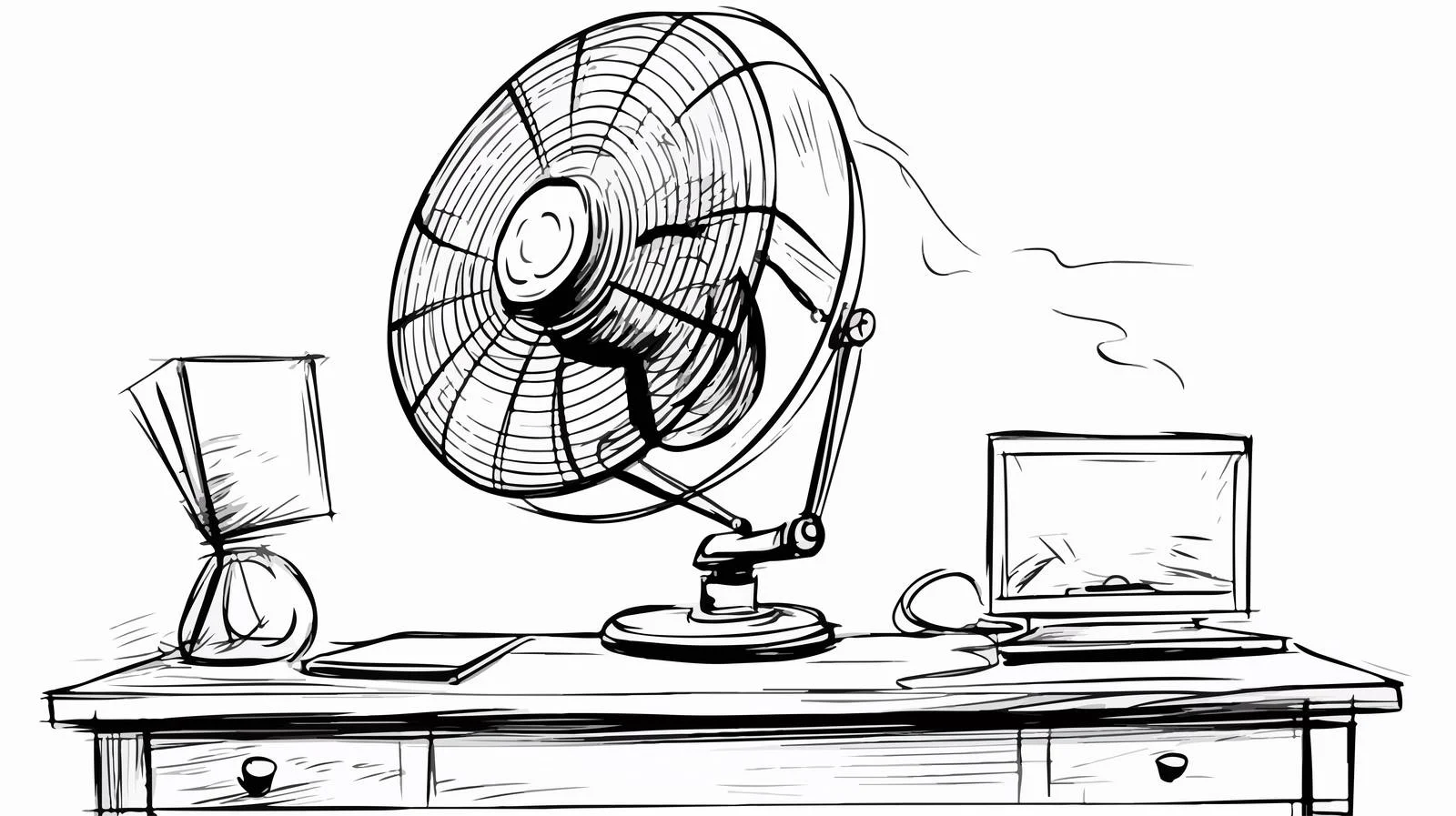 Whimsical Desk Fan Stock Illustration — free download from Dotvec