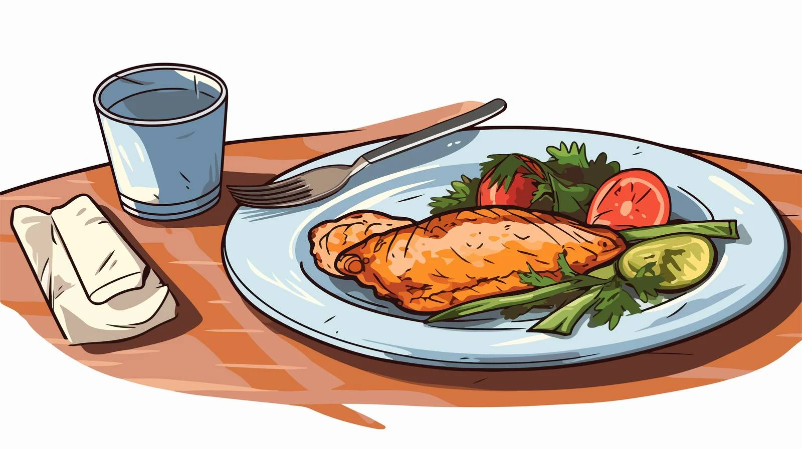 Cartoon Dinner Service Illustration — free download from Dotvec
