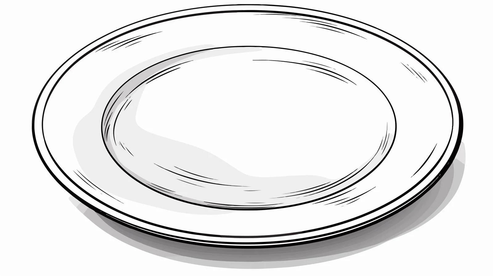 Cartoon Empty Plate Stock Vector Illustration — free download from Dotvec